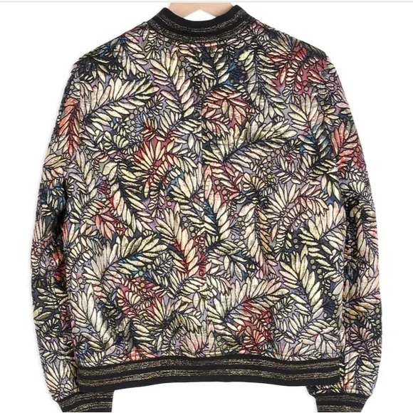Ba&sh Santiago Metallic Jacquard Bomber Jacket